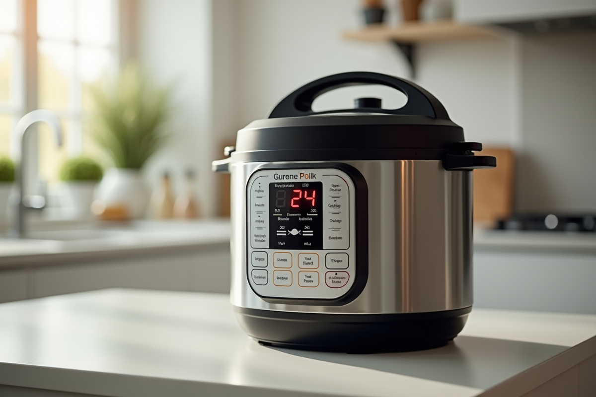 Cocotte-minute électrique moderne avec erreur 24 sur l'écran