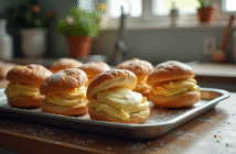 Plateau de choux ratés en cuisine maison