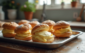 Plateau de choux ratés en cuisine maison
