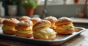 Plateau de choux ratés en cuisine maison