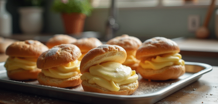 Plateau de choux ratés en cuisine maison