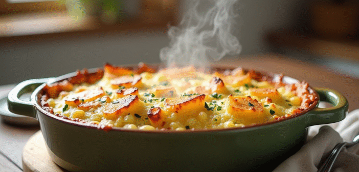 Gratin de courgettes et pommes de terre doré