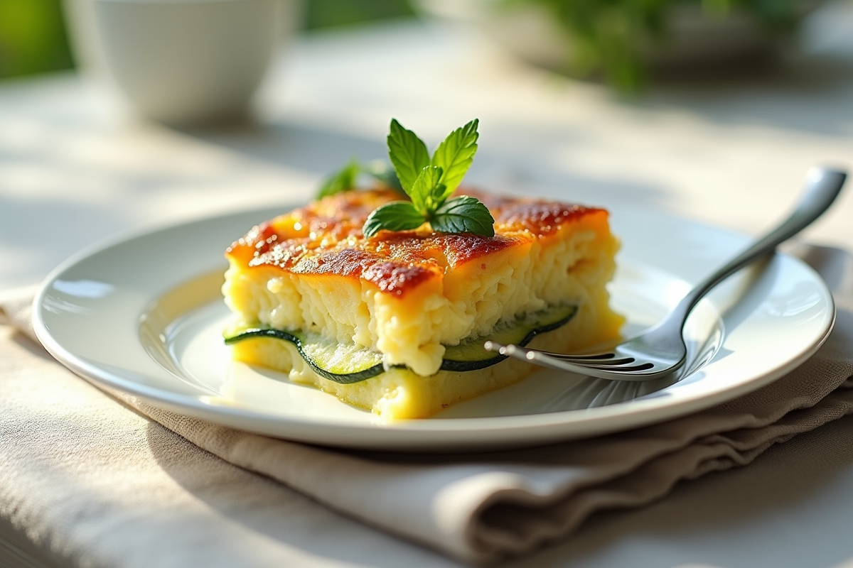 Partie de gratin de courgettes et pommes de terre