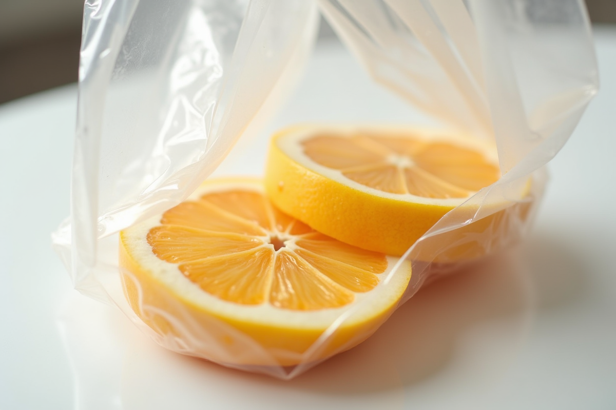 Tranches de fruit en train d